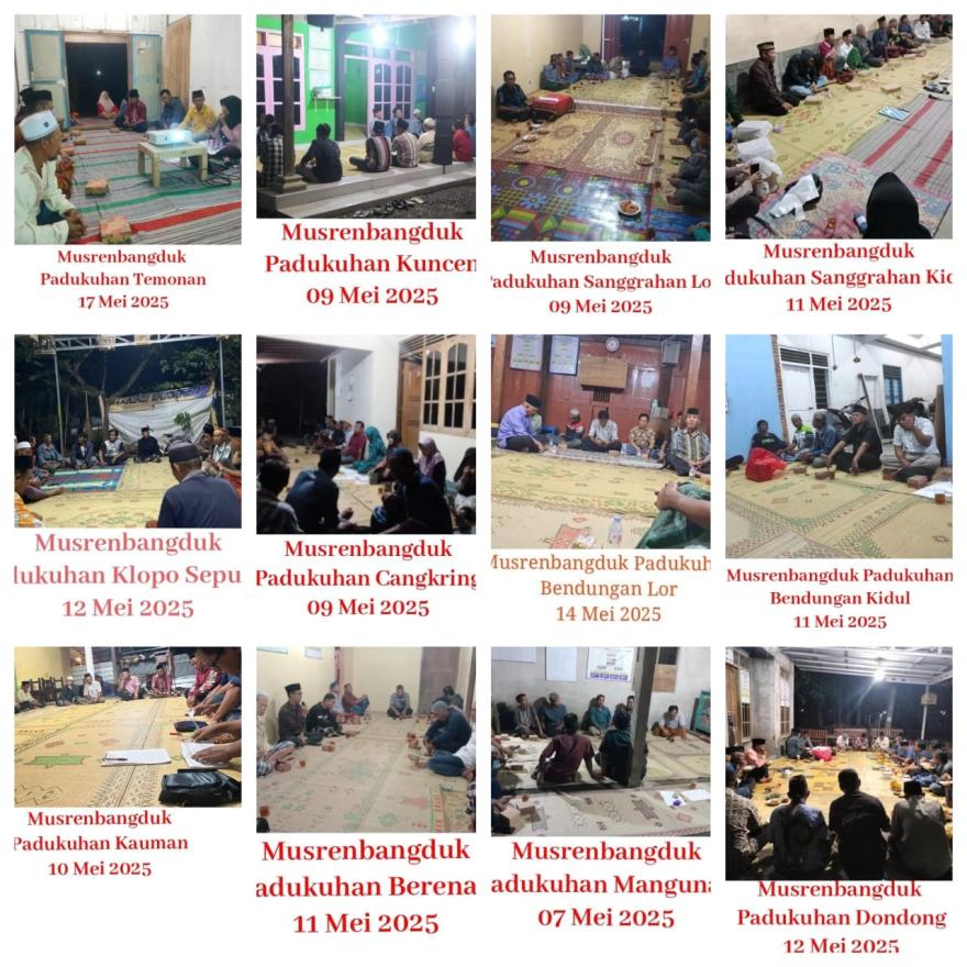 Pelaksanaan Musrenbangduk Padukuhan di Kalurahan Bendungan